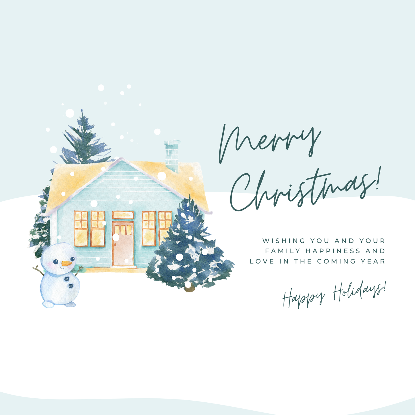 Merry Christmas Greeting Card (Editable Version)