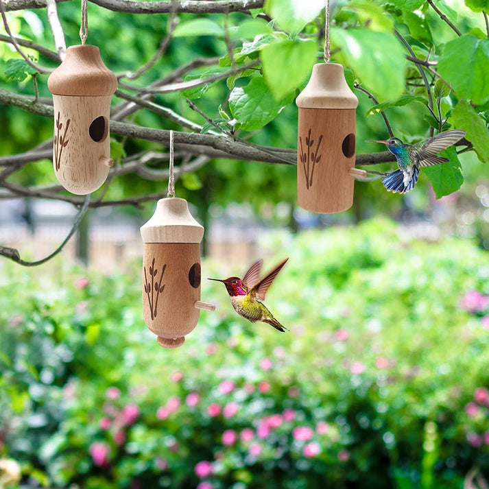 SEREINEX® Wooden Hummingbird House (Set 3 Pcs)