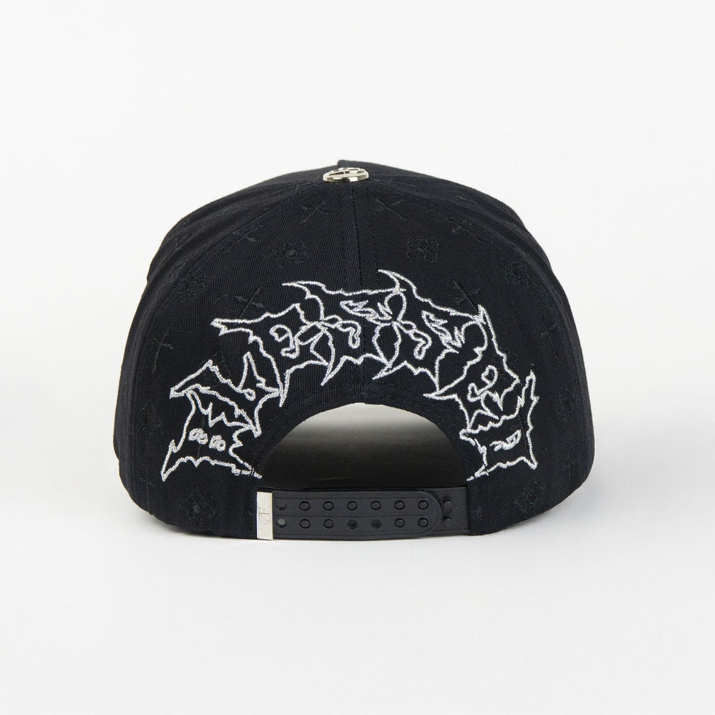 Caps Fans 3 Cruces Silver Black / Visor Suede Snapback
