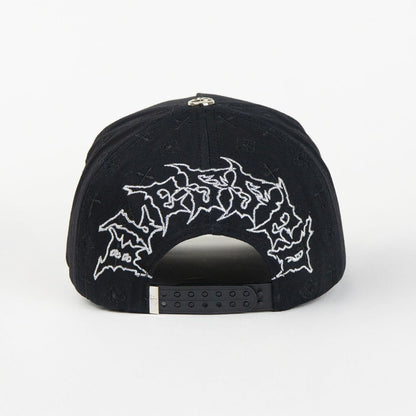Caps Fans 3 Cruces Silver Black / Visor Suede Snapback
