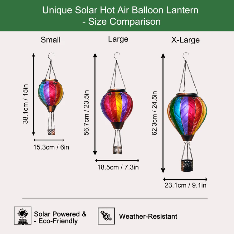 SEREINEX® Hot Air Balloon Solar Lantern With Flame Effect