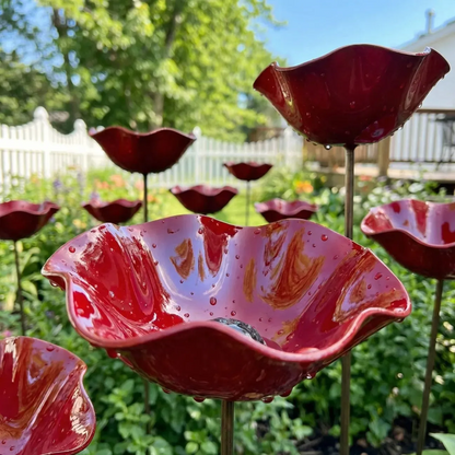 SEREINEX® Handmade Metal Flower Garden Stake