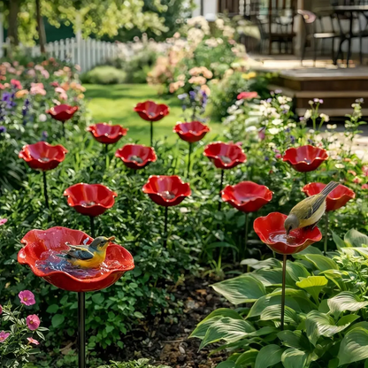 SEREINEX® Handmade Metal Flower Garden Stake