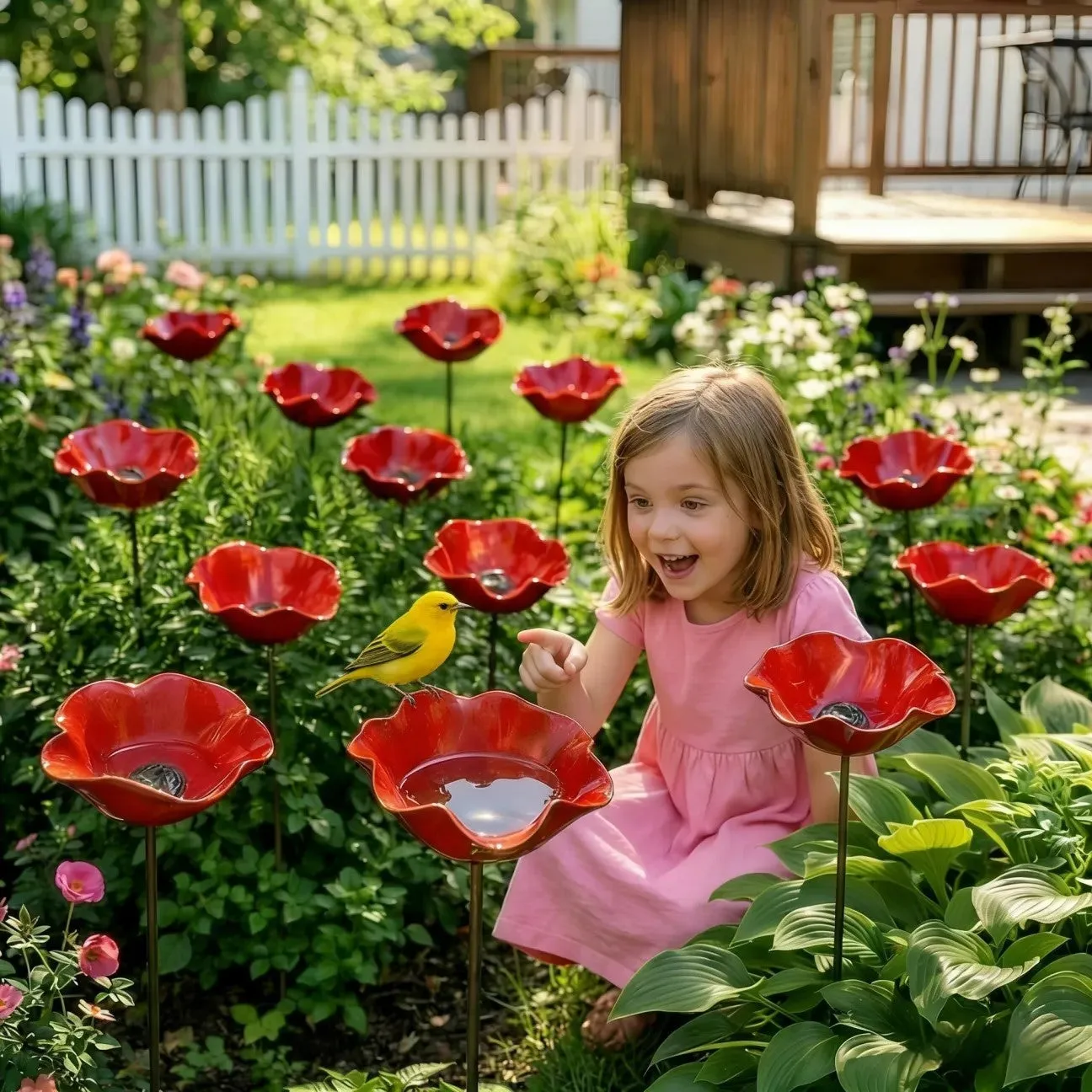 SEREINEX® Handmade Metal Flower Garden Stake
