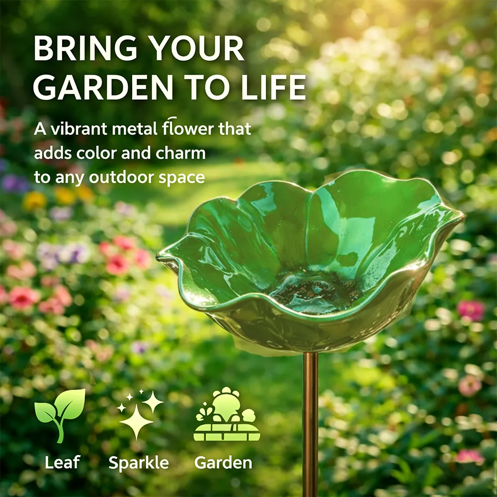 SEREINEX® Handmade Metal Flower Garden Stake