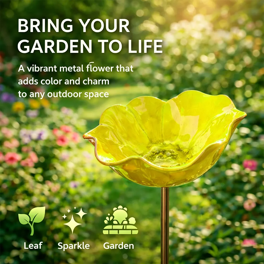 SEREINEX® Handmade Metal Flower Garden Stake