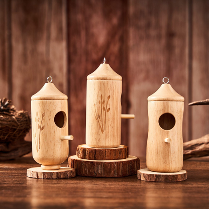 SEREINEX® Wooden Hummingbird House (Set 3 Pcs)